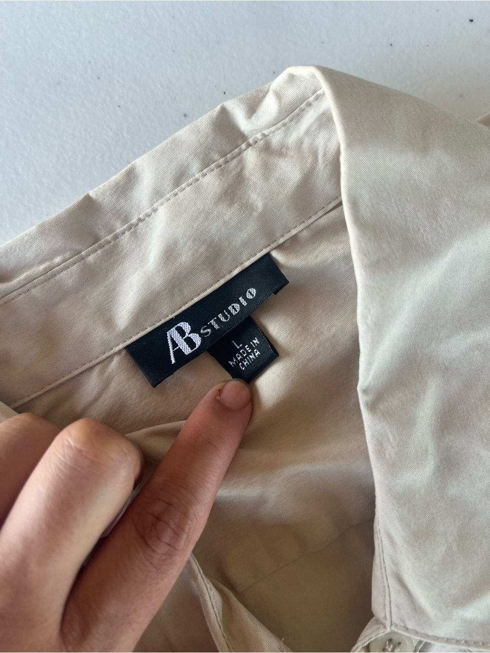 AB Studio Neutral Beige Collared Shirt